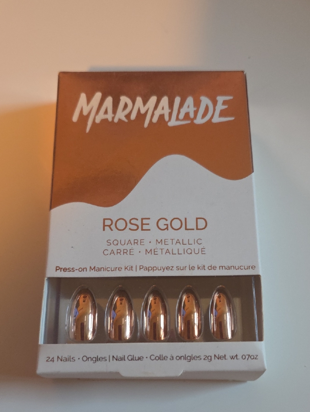 Rose Gold Metallic Press-On Nails